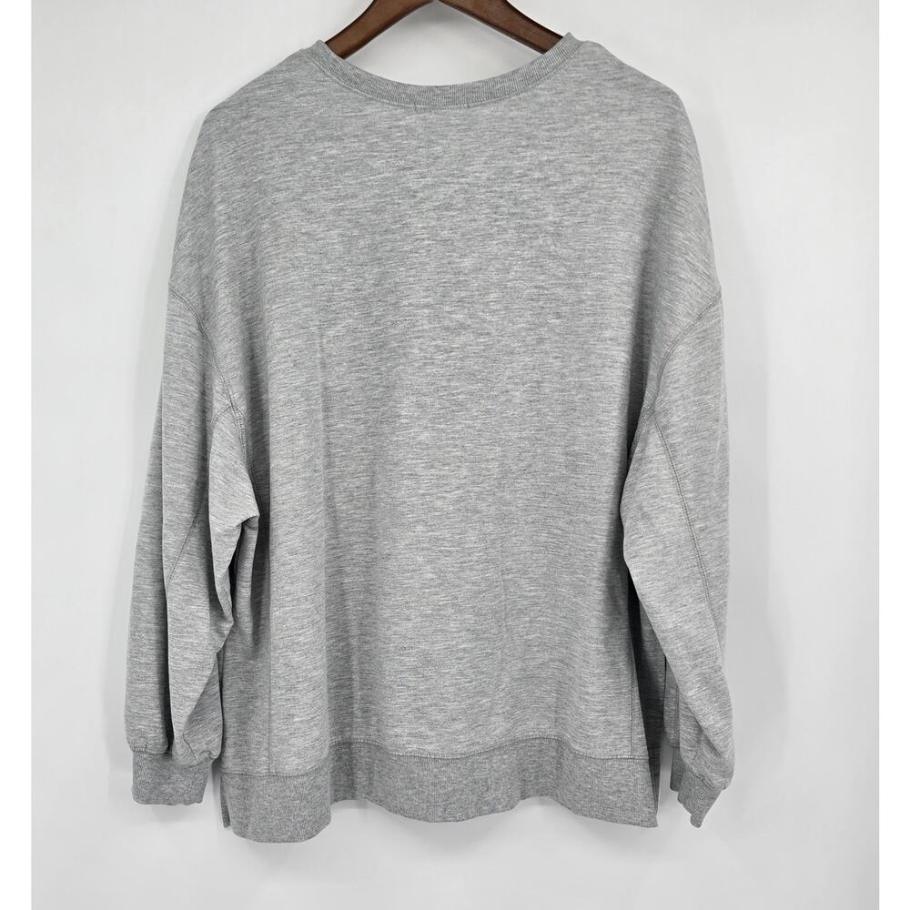 Z‎ Supply Modern Weekender Sweatshirt Gray Oversized Crewneck Side Slit M - Picture 2 of 5